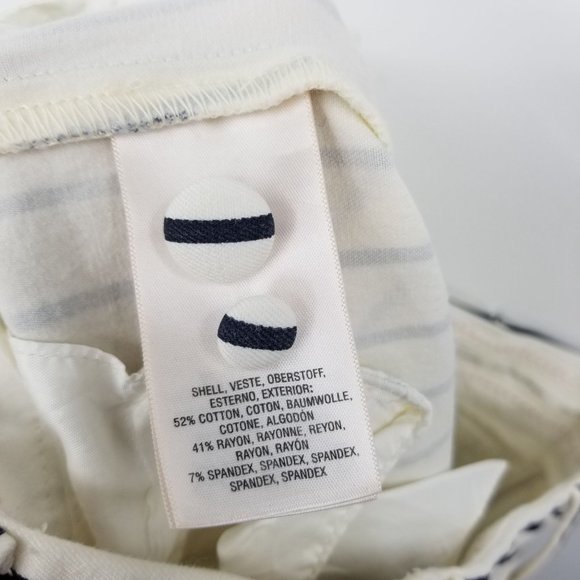 Anthropologie The Essential Slim Leg Cropped Striped Nautical Pants Size 0 - Picture 10 of 12